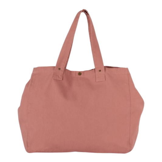 Sac shopping en coton délavé - Pink Ochre