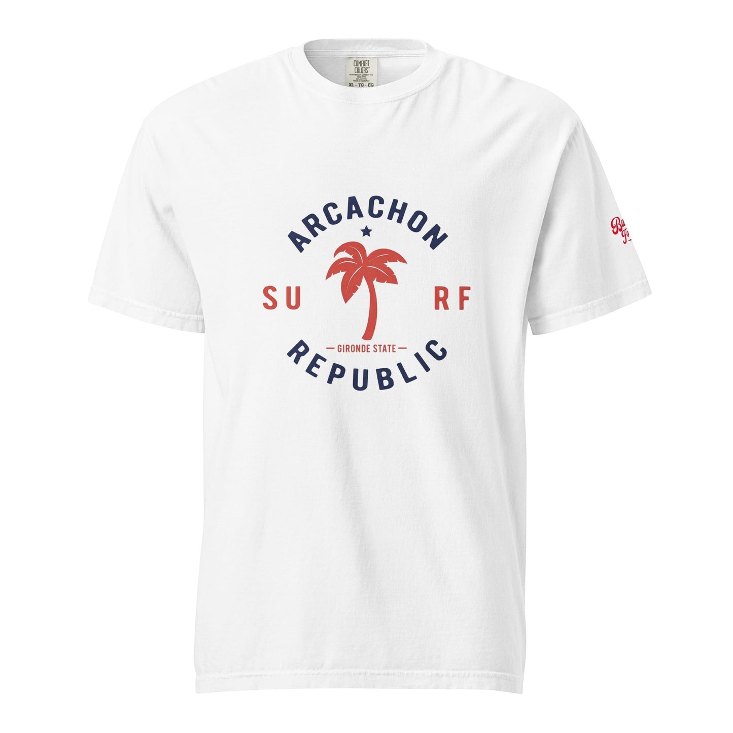 T-Shirt en coton bio impression Arcachon Republic, coupe ajustée pour un meilleur confort.