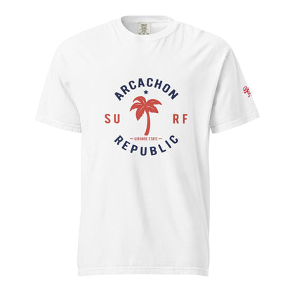 T-Shirt en coton bio impression Arcachon Republic, coupe ajustée pour un meilleur confort.