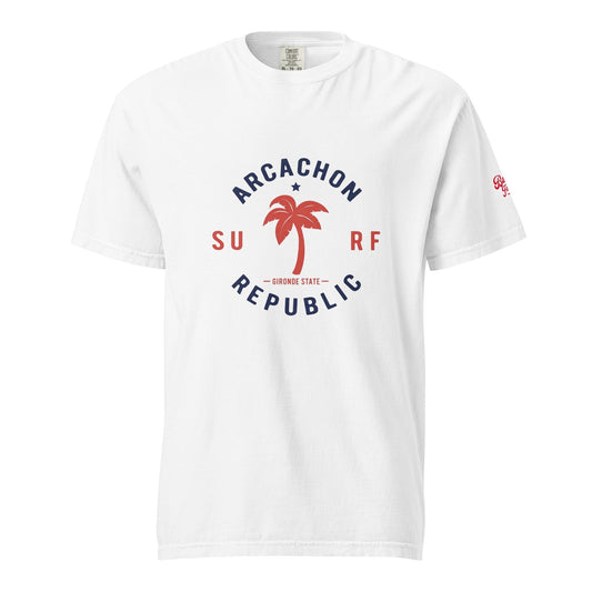 T-Shirt en coton bio impression Arcachon Republic, coupe ajustée pour un meilleur confort.