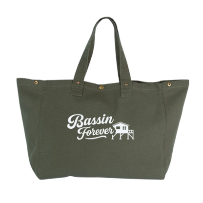 Sac shopping en coton délavé - Kombu Green