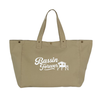 Sac shopping en coton délavé - Olive