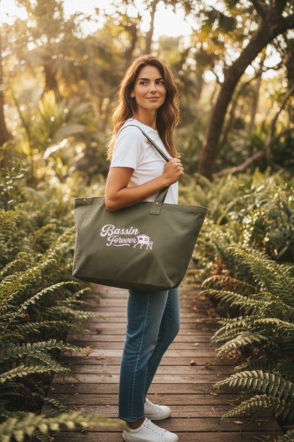 Sac shopping en coton délavé - Kombu Green