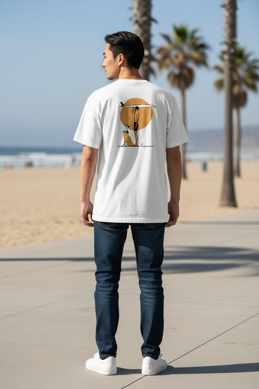 T-shirt unisexe Blanc coton Bio - Surf Addict